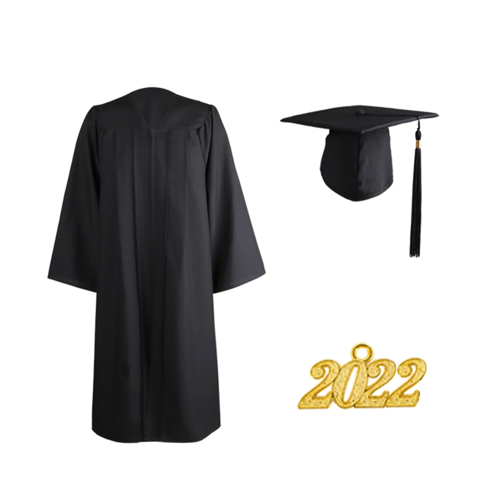 Ensemble Robe et bonnet à pampilles pour remise de diplôme, unisexe, mat, pendentif, uniforme pour remise de diplôme, 2022, 2022