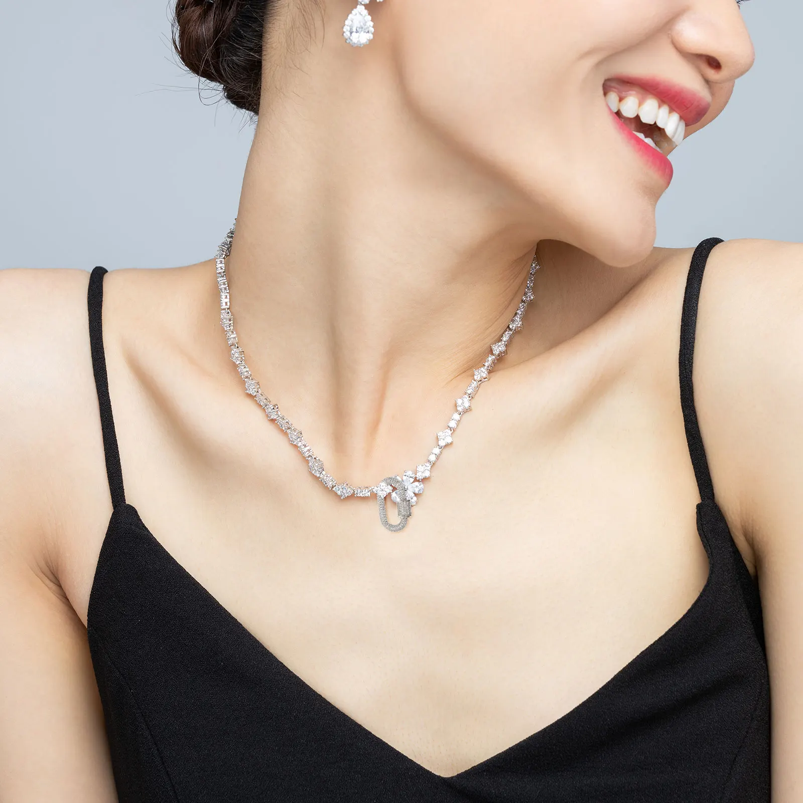 보석 목걸이 연결 클라스프 금속 체인 링크 스크류 락 DIY 라인스톤 로브스터 클라스프