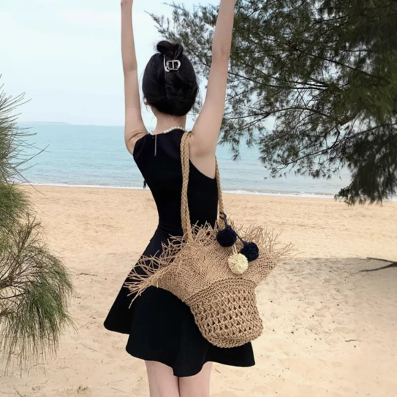 

Модные соломенные сумки для женщин 2026: летняя пляжная сумка, женская дорожная соломенная сумка, дамская сумка через плечо, женская сумка-тоут