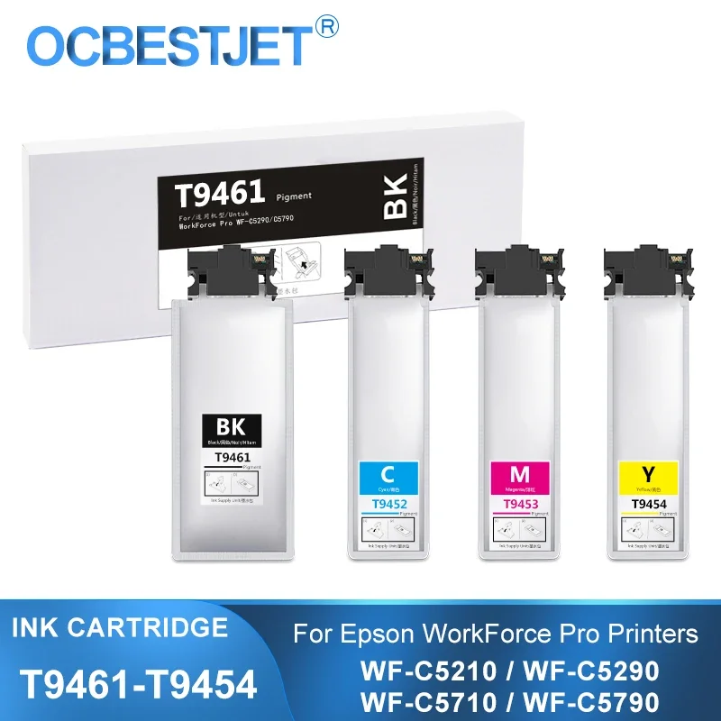 

T9461 T9452 T9453 T9454 Ink Cartridge With Pigment Ink For Epson WorkForce Pro WF-C5790DWF WF-C5710DWF WF-C5290DW WF-C5210DW