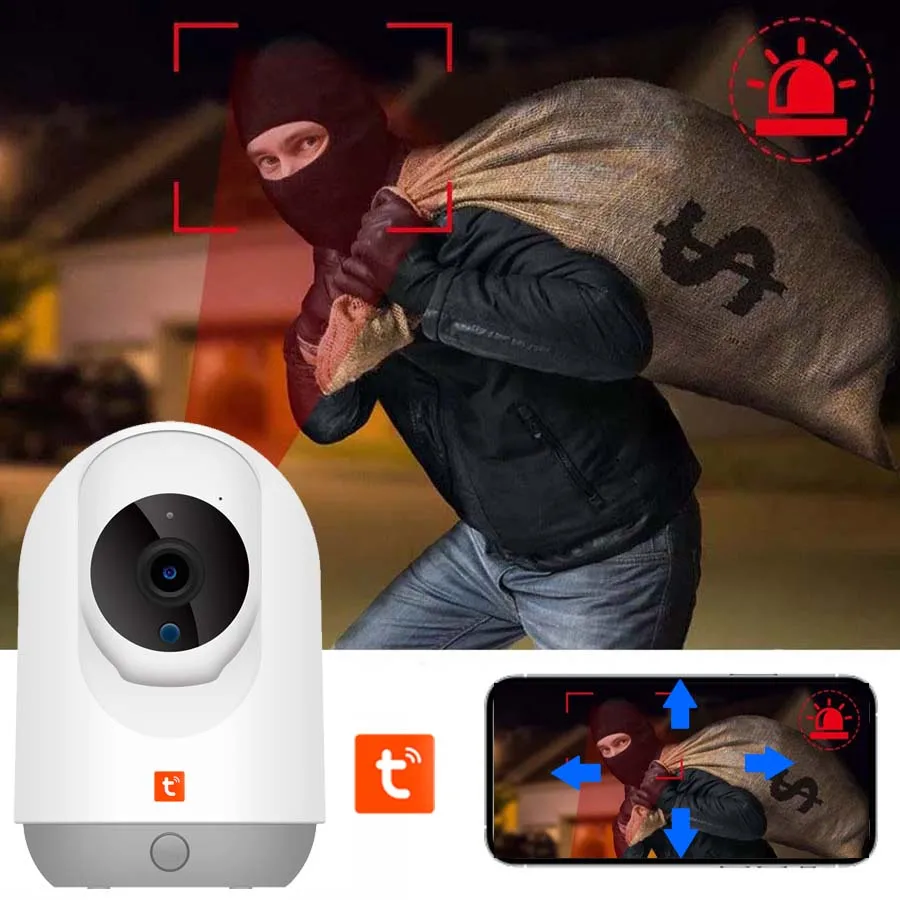 كاميرا Tuya IP WiFi PT داخلية بدقة 3 ميجابكسل، تتبع تلقائي، تحكم في تطبيق الصوت ثنائي الاتجاه لأمن المنزل الذكي #4