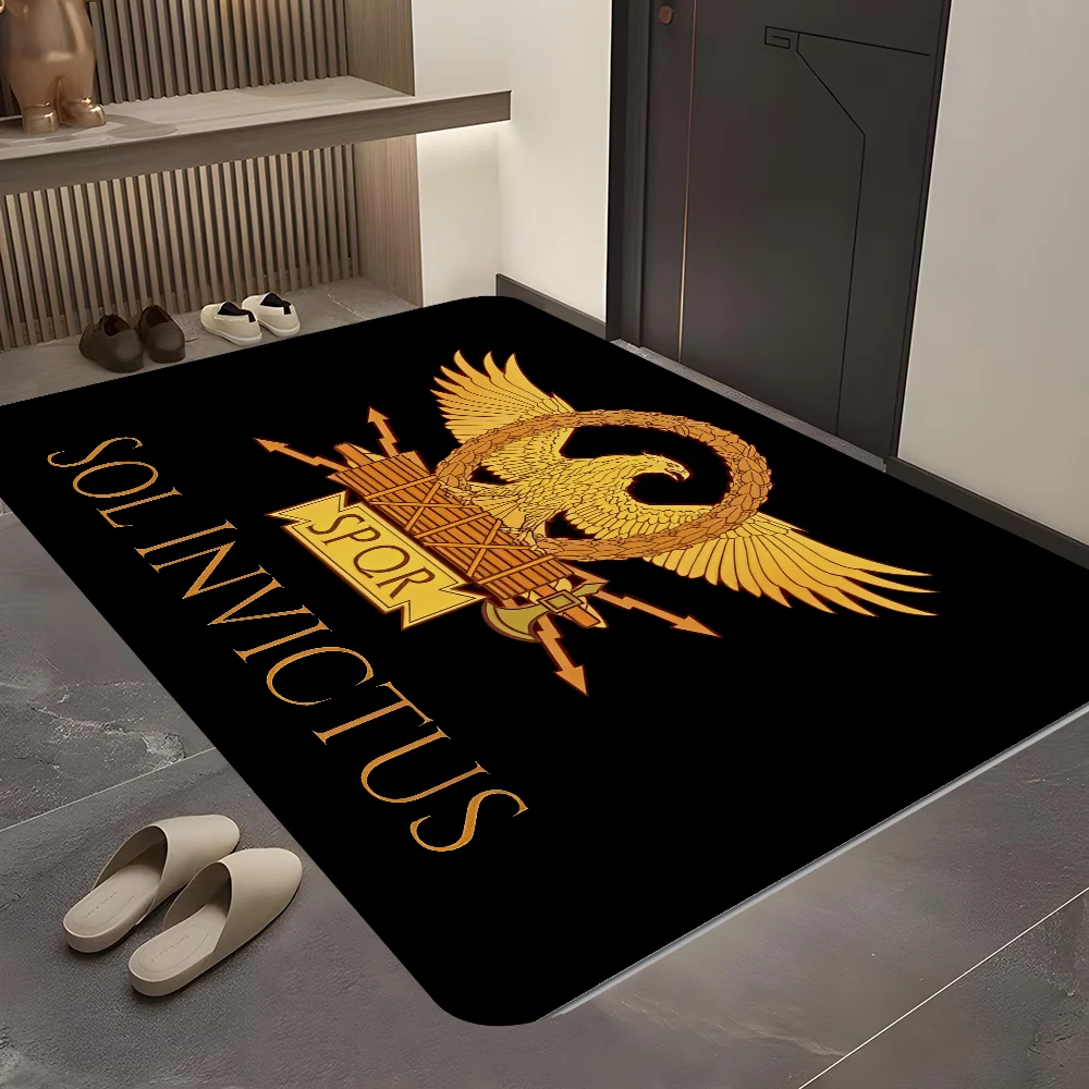 Roman SPQR printed Hallway Carpet Non-Slip Laundry Room Mat Laundry Decor Balcony Child Living Room Bedside Area Rugs