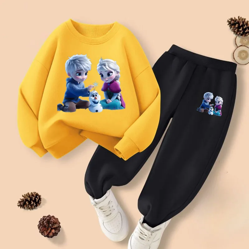 

Disney Children's Clothing Sets 2025 Spring and Autumn New Boys and Girls Pullover Pants 2piece Suit Kids Thin Sweatsuit