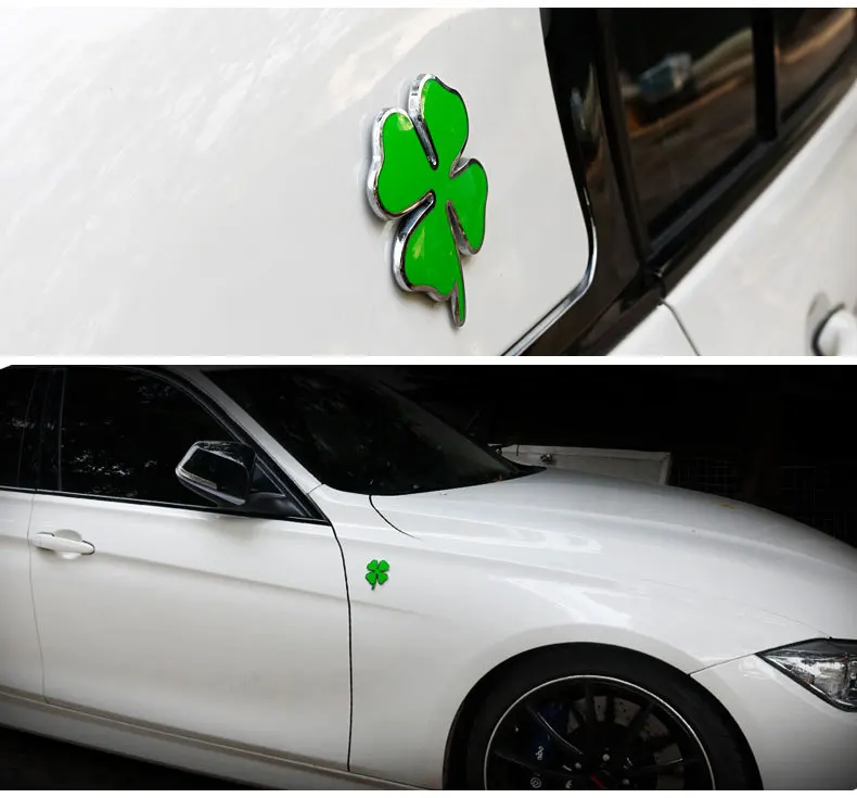 3D Aluminum Car Styling Four Leaf Clover Emblem Auto Body Sticker Decoration Decal For Alfa Romeo Sportiva 159 147 156 Giulietta