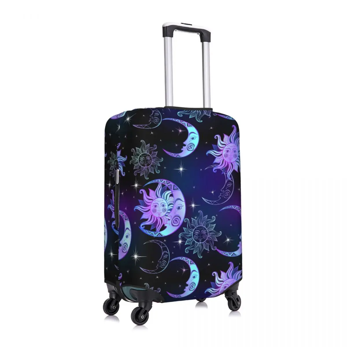 Juste de valise pour voyage, soleil nocturne, lune, étoiles de vacances, bagages utiles, accessoires de protection