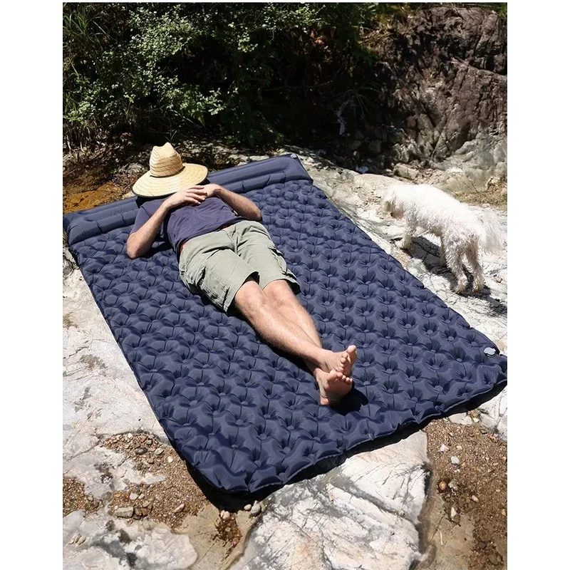 Waterproof Foldable Camping Sleeping Pad, Ultralight Air Mattress with Built-In Pump for Outdoor Camping Travel