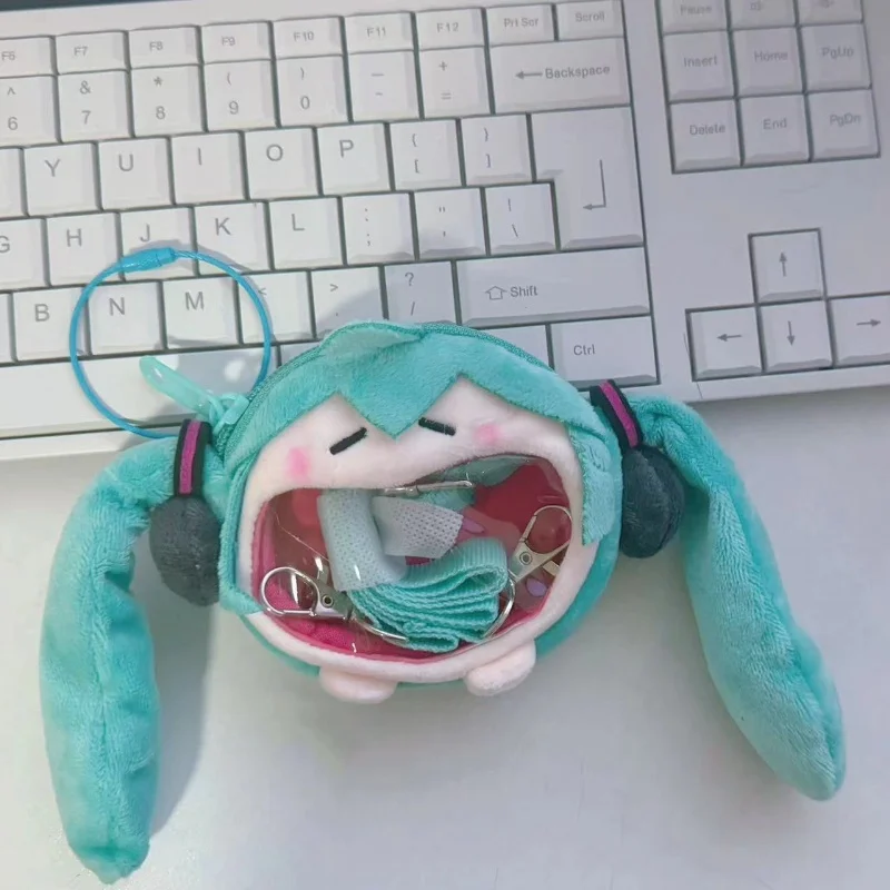 Cartoon Anime Hatsune Miku Shoulder Bag Kawaii Coin Purse Headphone Bag Plush Itabag Crossbody Bag Keychain Pendant Gift