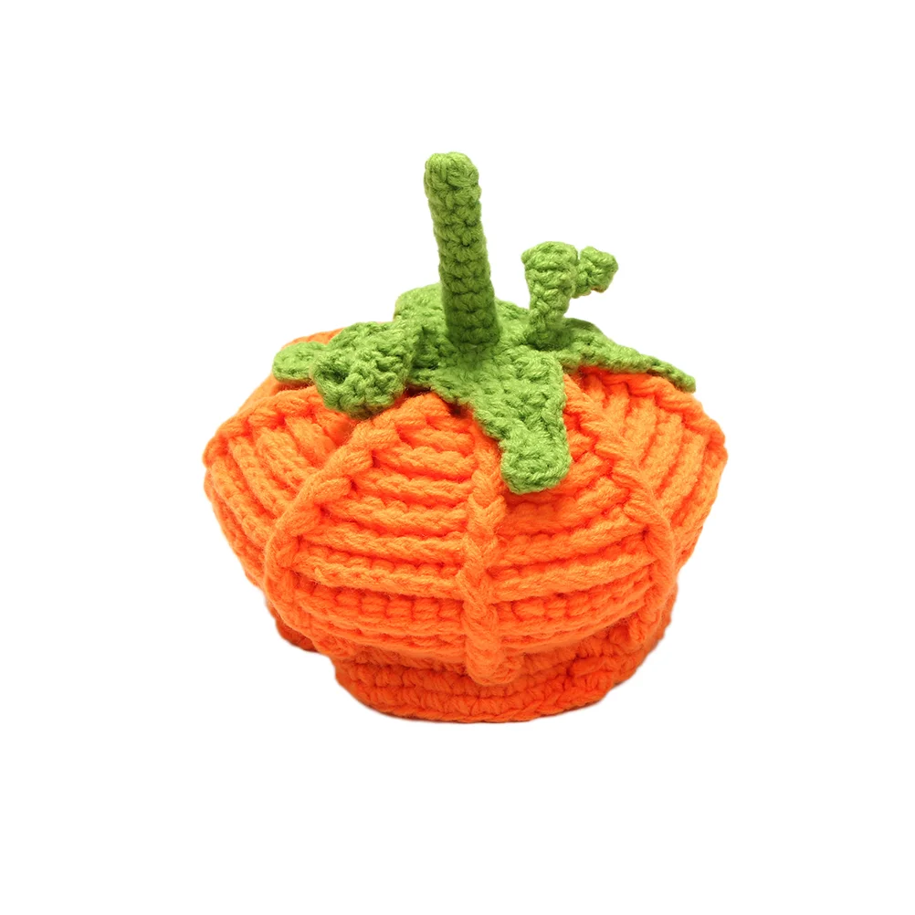 Halloween Gifts Children Hat Pumpkin Handmade Knitting Hat Fall Winter for Boy Girl (Orange) kids hat