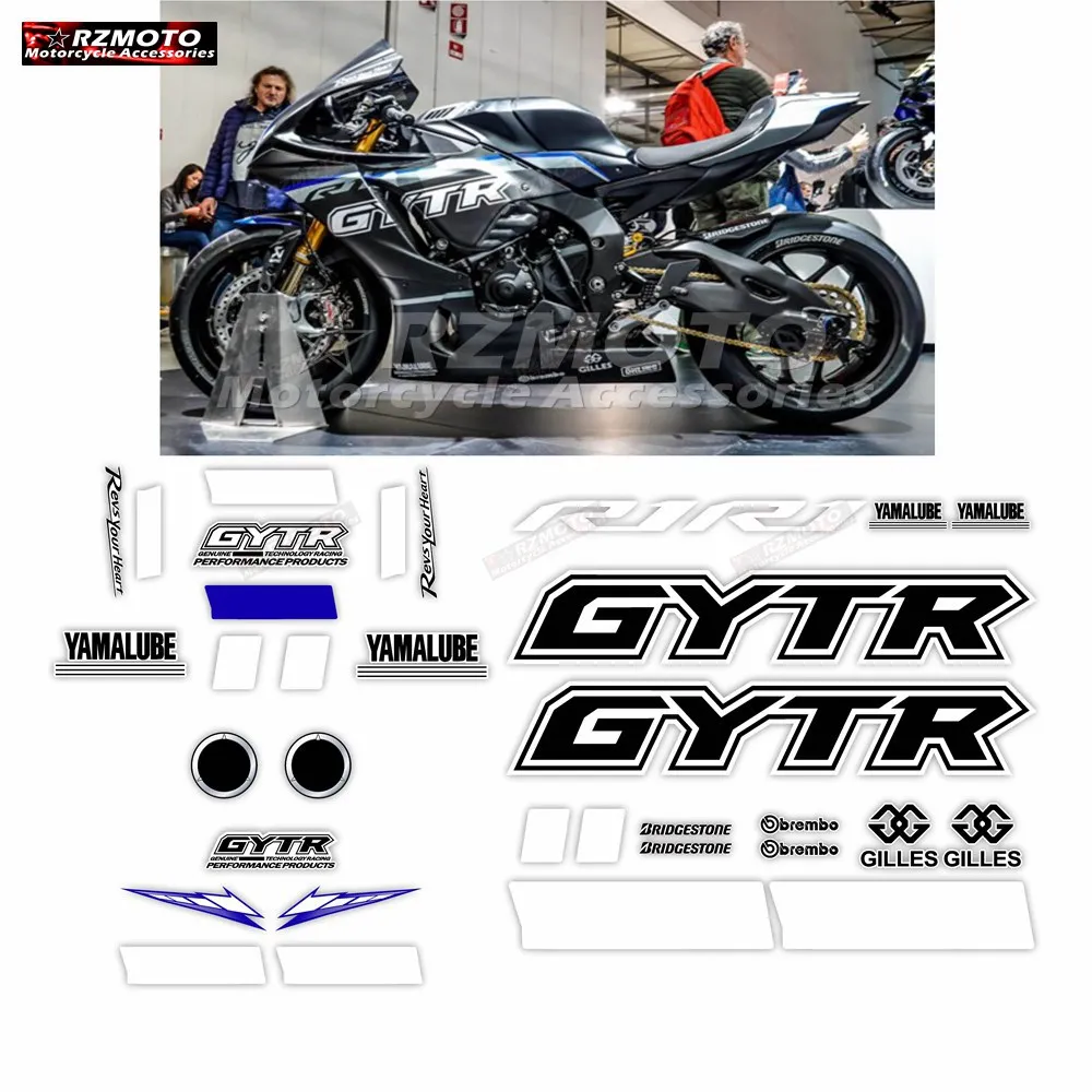 For Yamaha YZF-R1 YZF R1 GYTR Motorcycle Parts Fairing Sticker Full Vehicle Reflective Waterproof Sticker Kit