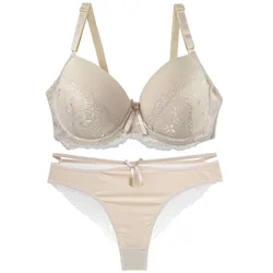 Nouvell Seamless Sexy Lace Bras Set 34/75 36/80 38/85 40/90 42/95 44/100 BCDE Cup Underwear For Women Push Up Lingerie