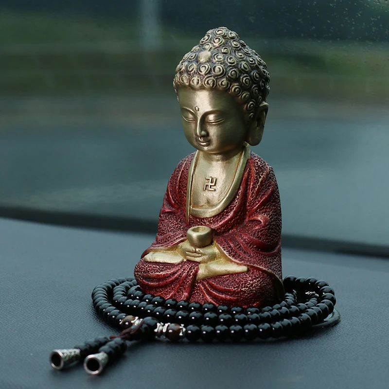 

All-copper Buddha statue ornaments high-end car interior decoration Zen