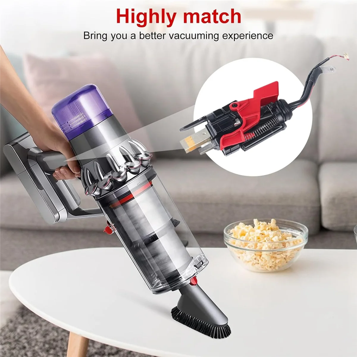 

A44TTrigger Switch Assembly/Button Replacement for Dyson V15 V11 SV15 Click-in Battery Type Vacuum Cleaner Power Switch