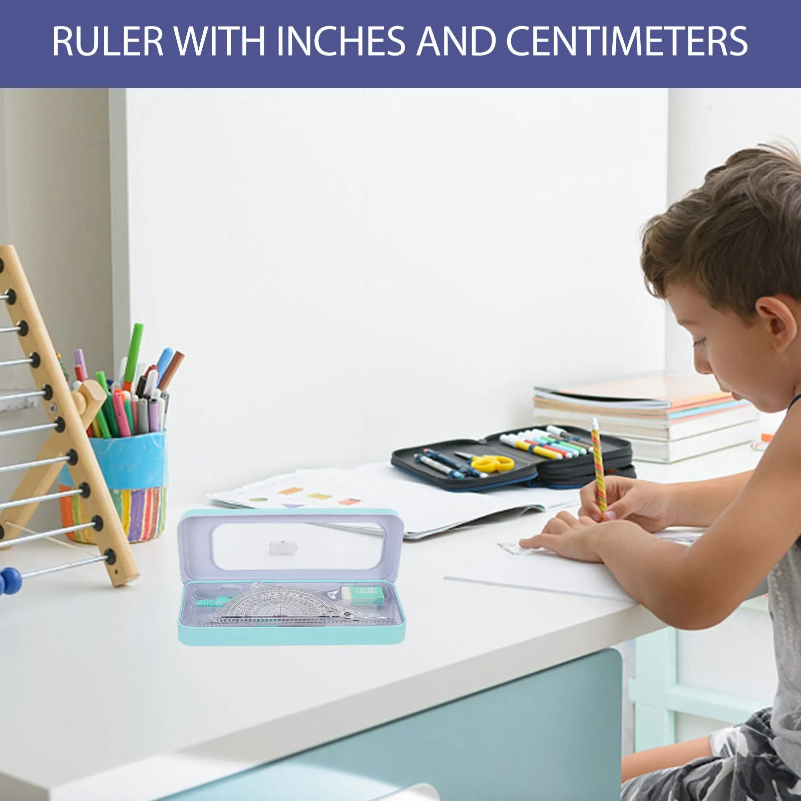 1 مجموعة الرياضيات البوصلة المنقلة عدة أداة قياس خفيفة الوزن للمدرسة مكتب العمارة تصميم صياغة هندسة الطلاب #5