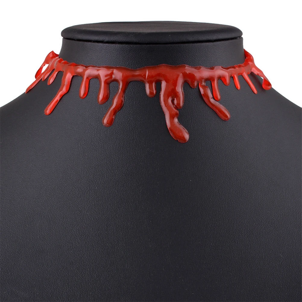 

4 Pcs Cosplay Bleeding Necklace Miss Halloween Decorations Bloody Handmade Necklaces