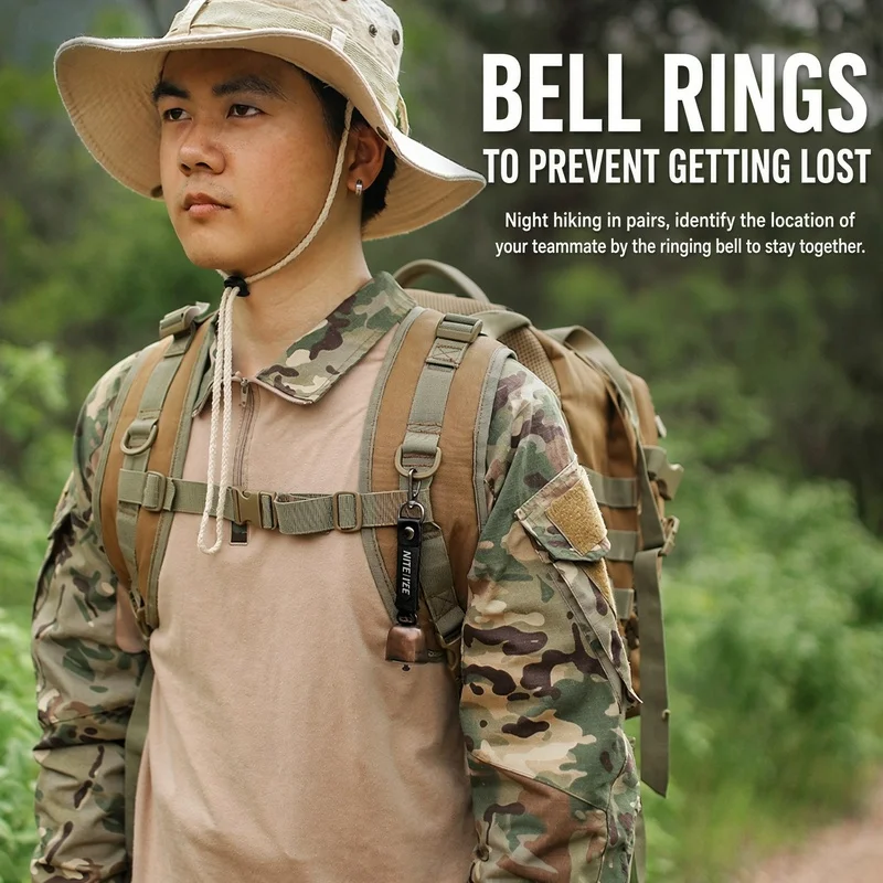 Outdoor Bell Pendant Accessories Metal Anti-Loss Bell Keychain Bull Bell Bear Bell Camping Accessories