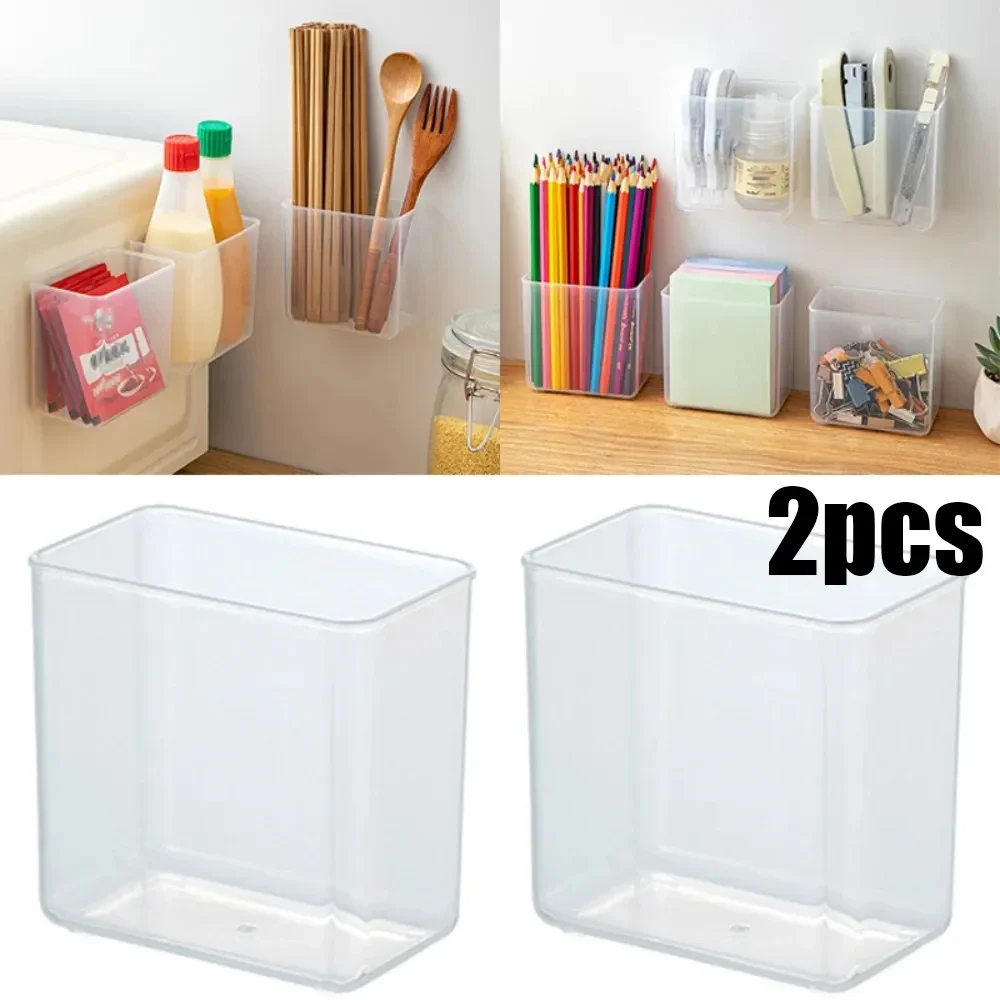 Multipurpose Storage Box Wall Mounted Plastic Collection Case for Stationery Headwear Clear Rectangular Household Organizer Box