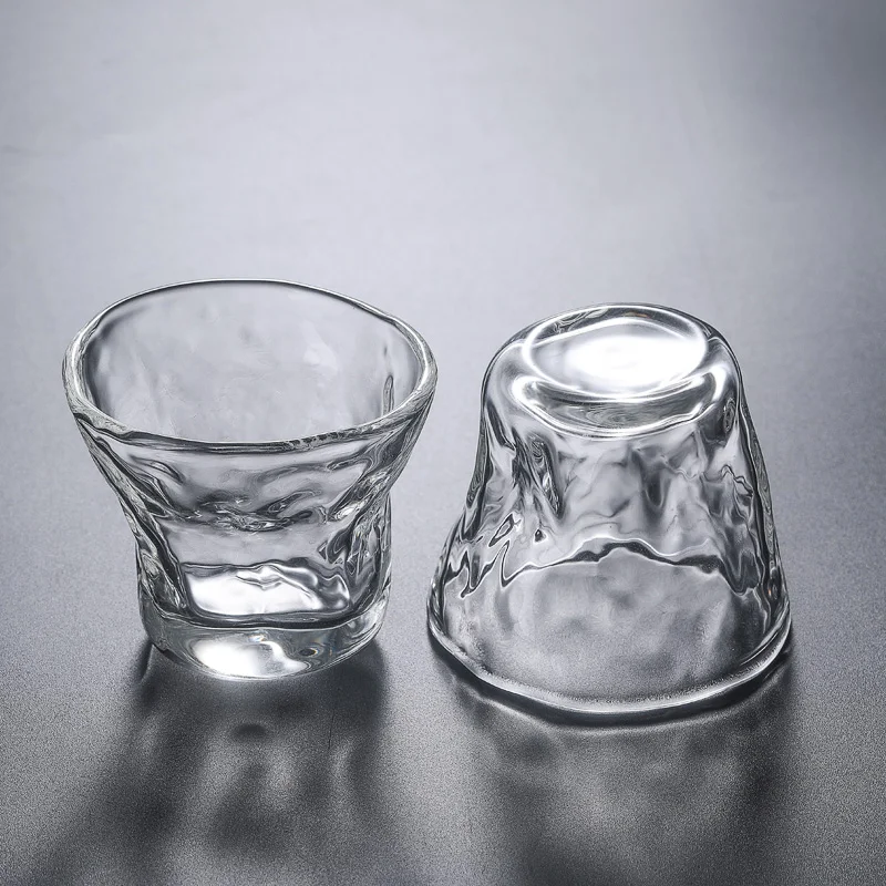 

2PCS Handmade Japanese Kung Fu Tea Ceremony Set, Shaped Glass Cup, Thickened Hammer Pattern, Small Tea Cup, W5309