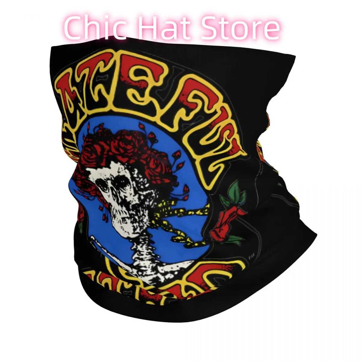 

Шарф с черепом и розой, шейный платок, маска для лица, полиэстер