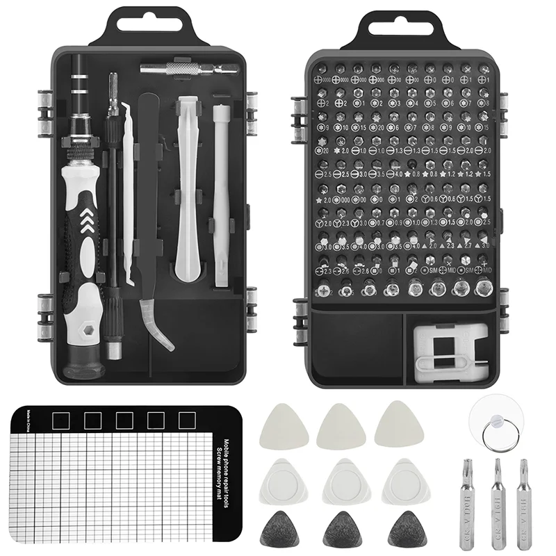 122-in-1-Präzisions-Schraubendreher-Set, magnetische Bohrer, Kreuzschlitz-Torx-Bits, Mutternschrauber, professionelle elektronische Reparaturwerkzeuge