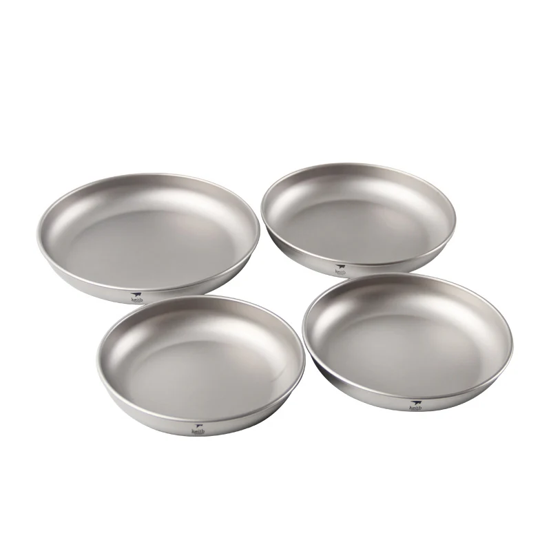 

Keith Titanium Saucer Lightweight Outdoor Camping Tableware Plate Steamed Dish Portable Hiking Travel Picnic Titanium Dish