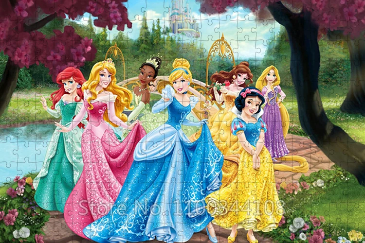 Tangled Disney Movie 300/500/1000 Pieces Jigsaw Puzzle Rapunzel Princess Paper Puzzles Girls Leisure Toys Diy Handmade Artwork