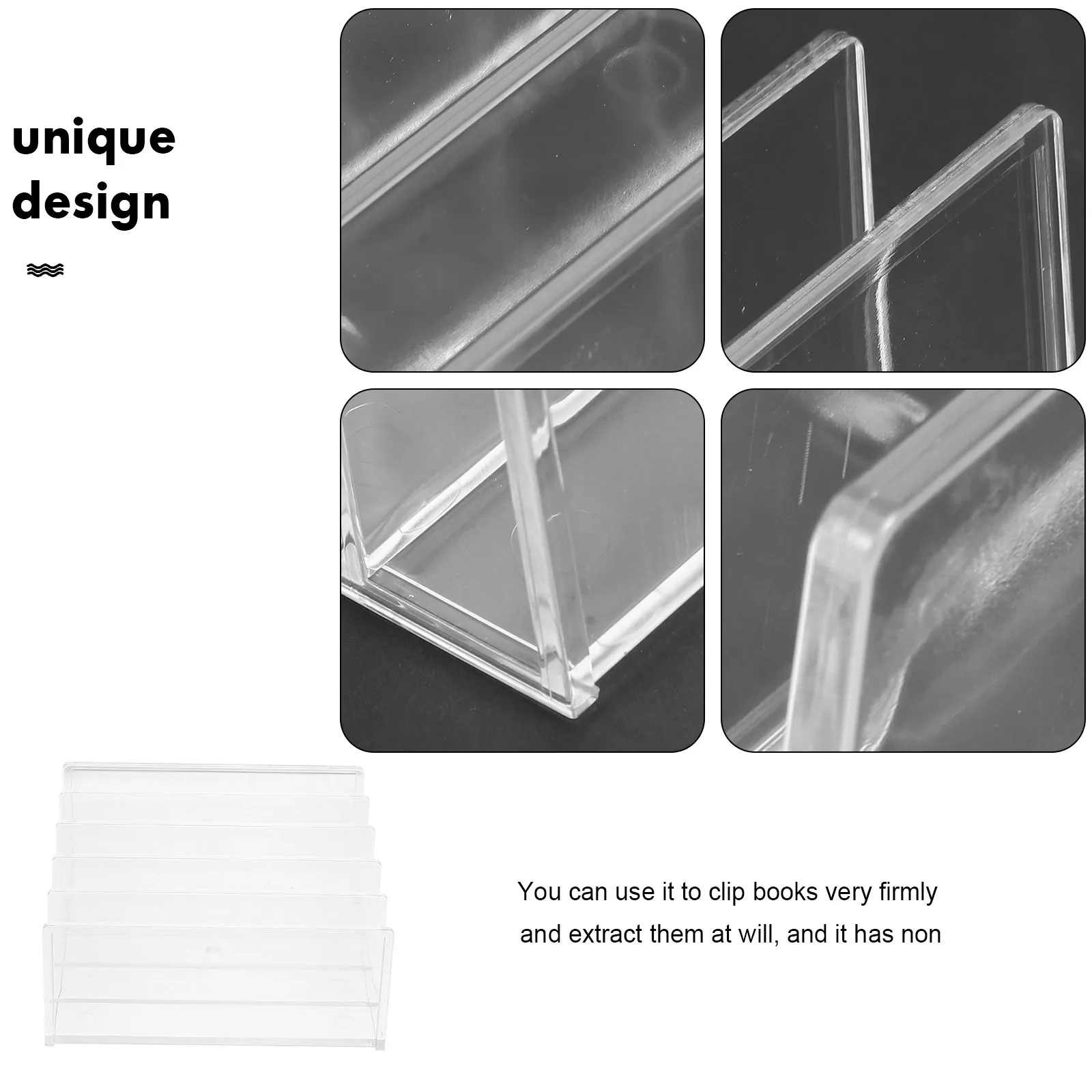 

Decorative Acrylic Bookend Set File Organizer Book Ends for Shelves Non-Rust Long-Term Use Home Office Desk Storage