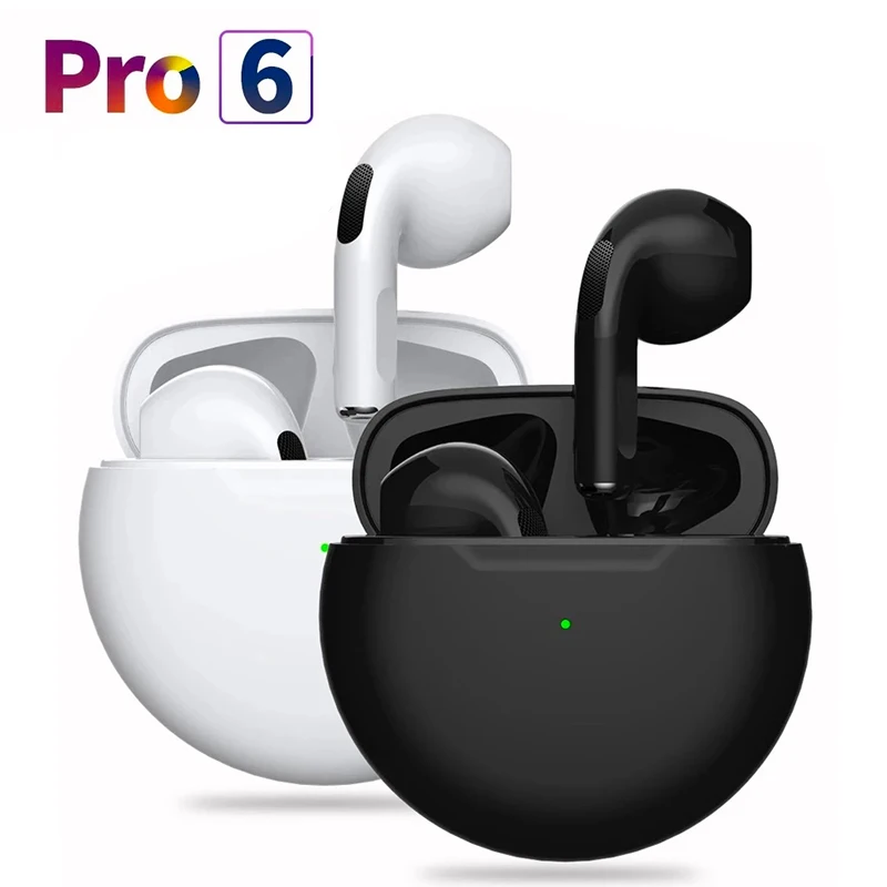 2024 TWS Air Pro 6 Fone Bluetooth Earphones Wireless Headphones With Mic Touch Control Wireless Bluetooth Headset Phone Earbuds