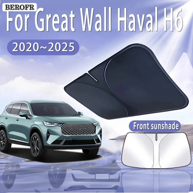 Car Sun Visor For Great Wall Haval H6 2020~2025 2023 2024 MK3 Front Windshield Sunshade Heat Insulation Summer Auto Accessories