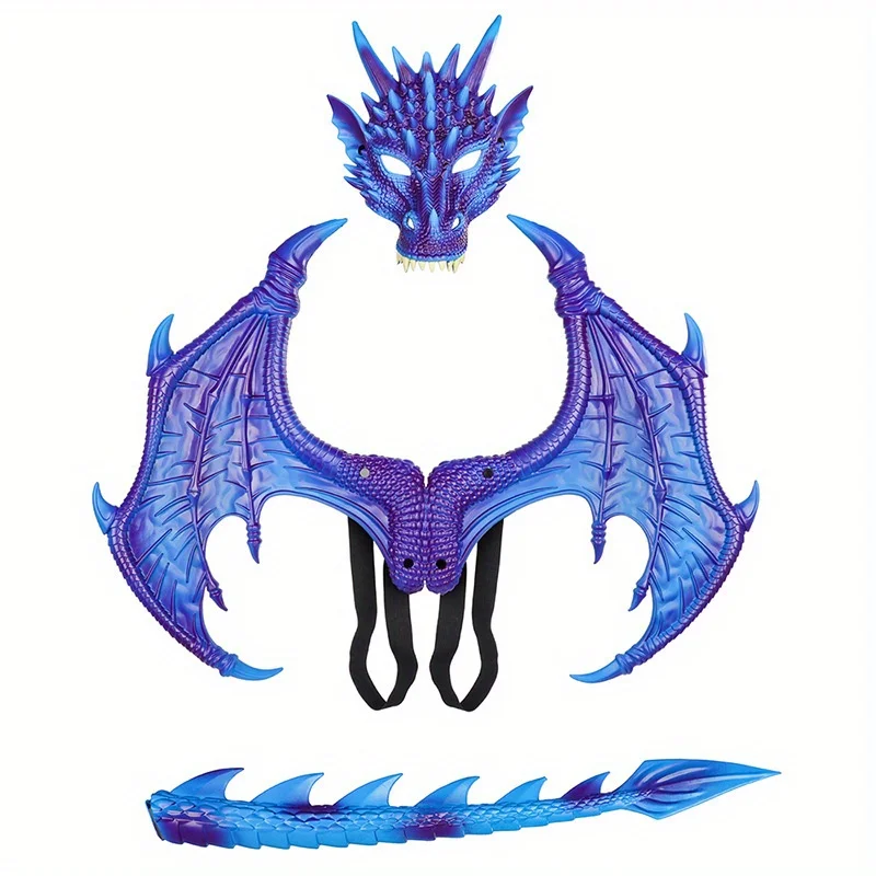 

RP Dragon Set Хэллоуин Детская вечеринка Украшение Крылья Дракона Хвост Маска Набор Косплей