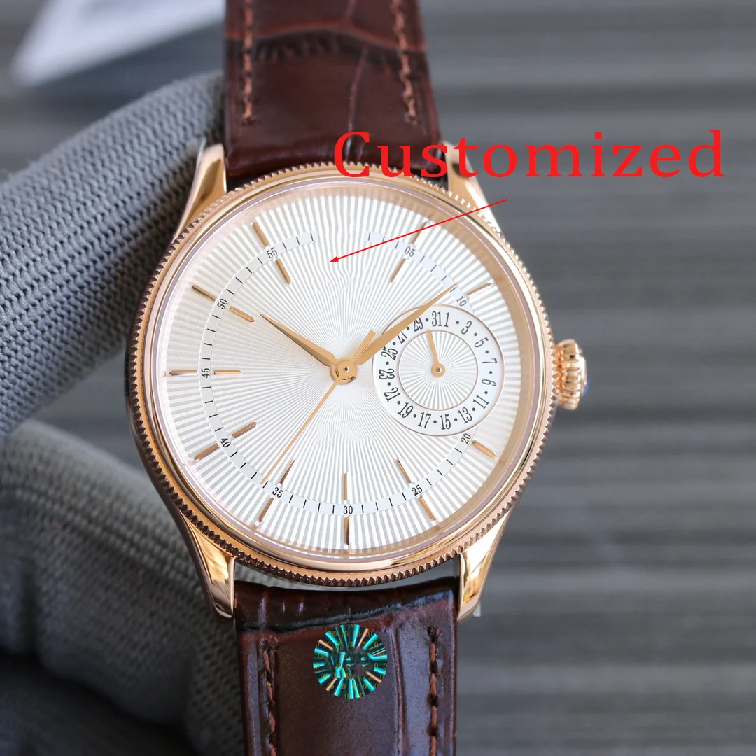 New Fashion Men's Watch Sapphire Glass Genuine Leather Waterproof Swimming Calendar Sports Quartz Watch Can be Customized