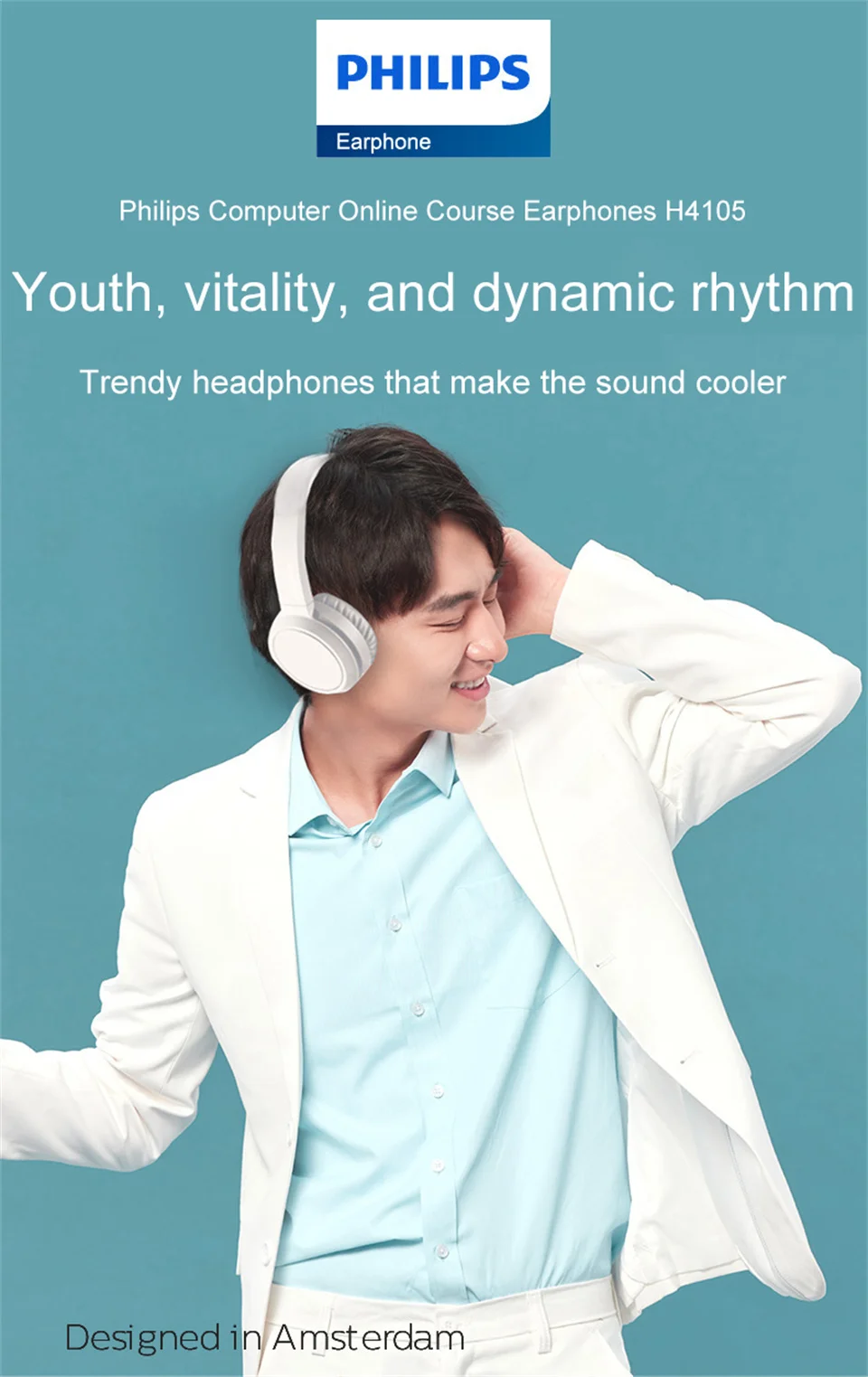 Philips TAH4105 Kabelgebundener 3,5-mm-Gaming-Kopfhörer, HiFi-Stereo, zusammenklappbar, praktische Kopfhörer, Online-Unterricht, Bildung, Lern-Headset – Detail 1