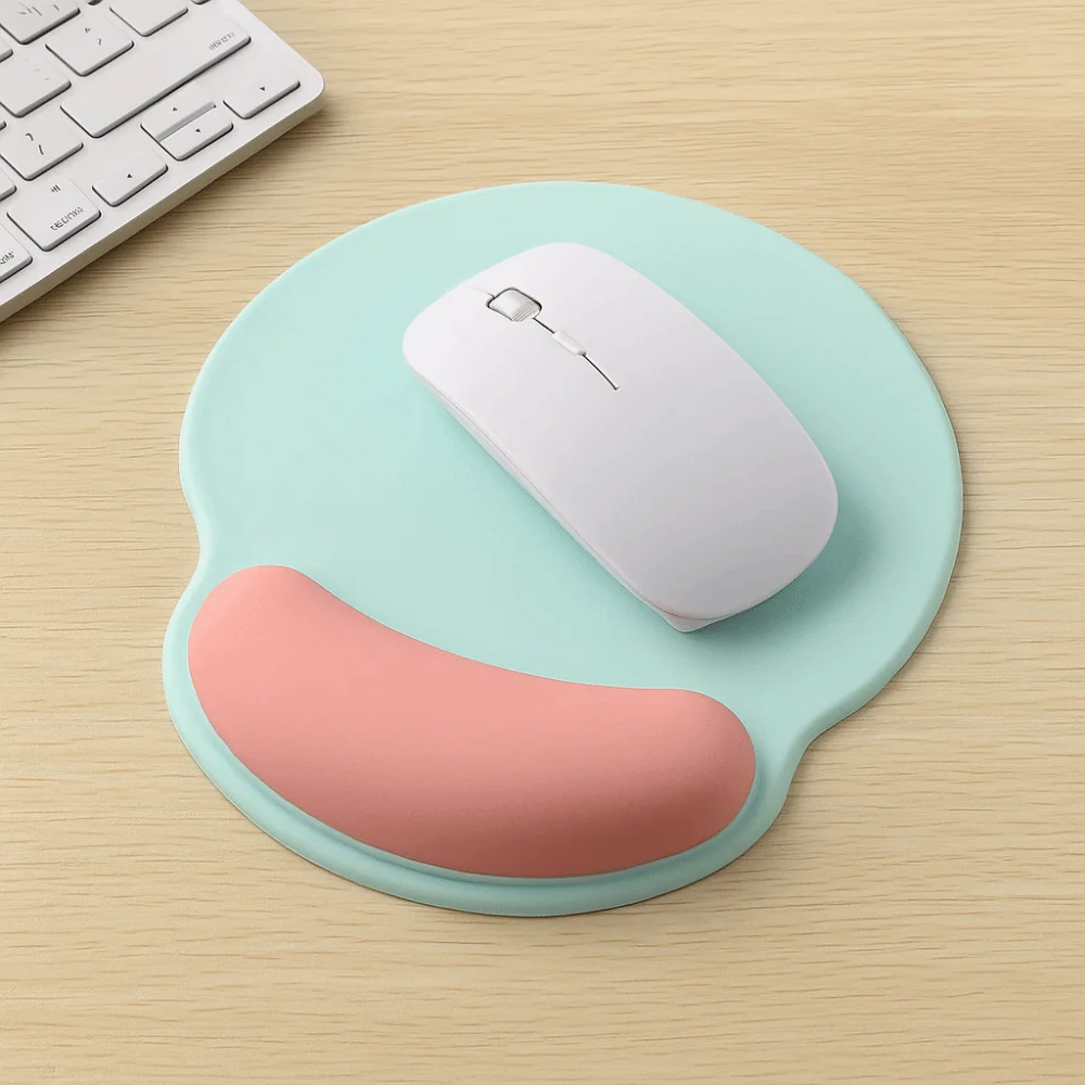 Non-Slip Wrist Rest Mouse Pad Rubber Base Hand Support Wrist Support Pad Ergonomic Solid Color Mouse Wrist Rest Girl Gifts