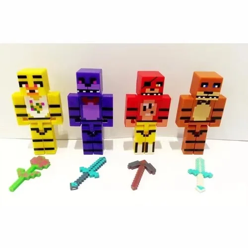 4pcs/Set NEW Fnaf Freddy Cartoon Anime Model Toys Chica Bonnie Foxy Fazbear PVC Action Figures Collectible Gift for Kids