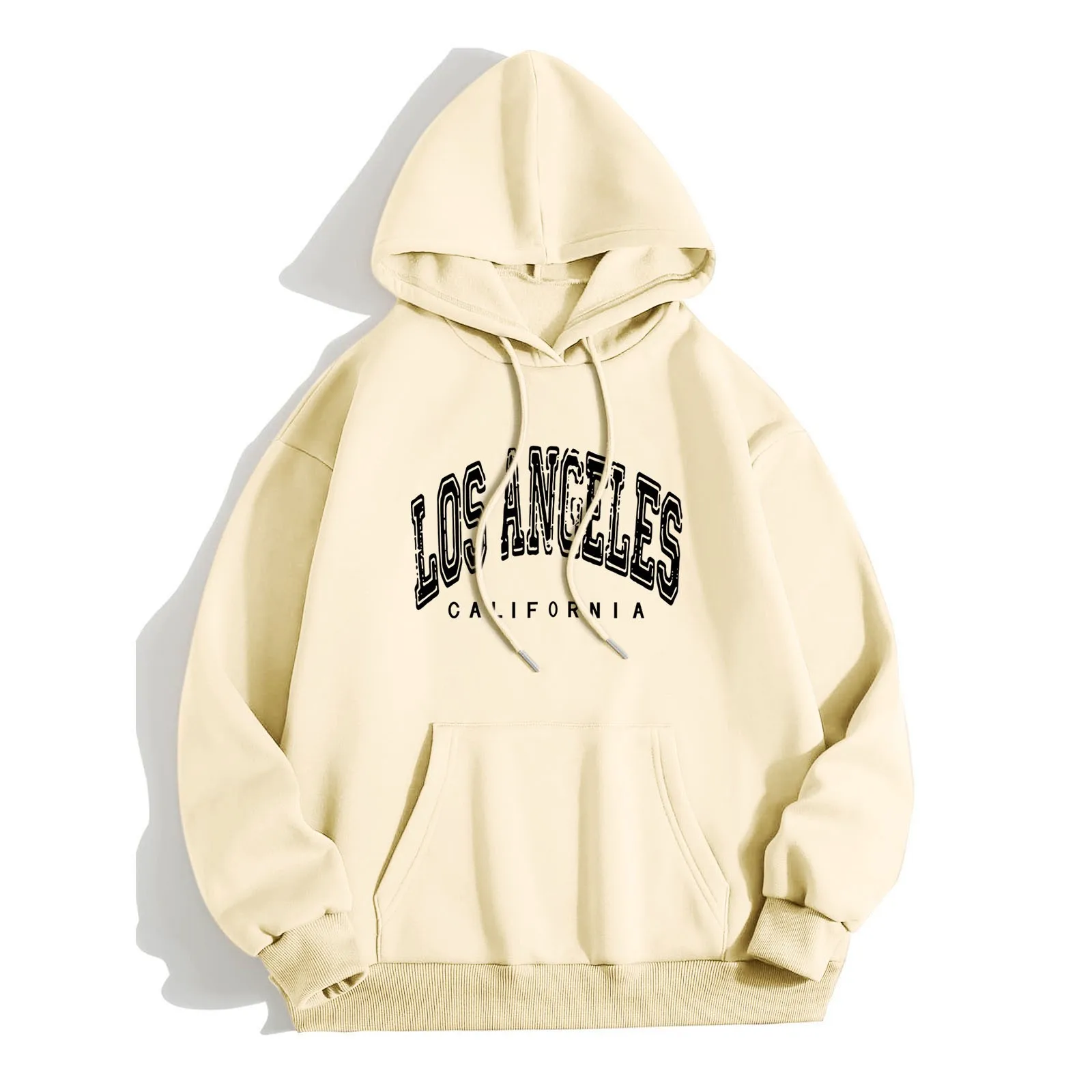 

Hoodie Women'S Los Angeles City Letter Graphic Hooded Print Long Sleeve European American Style Sweatshirt Tops Outfits 90s New