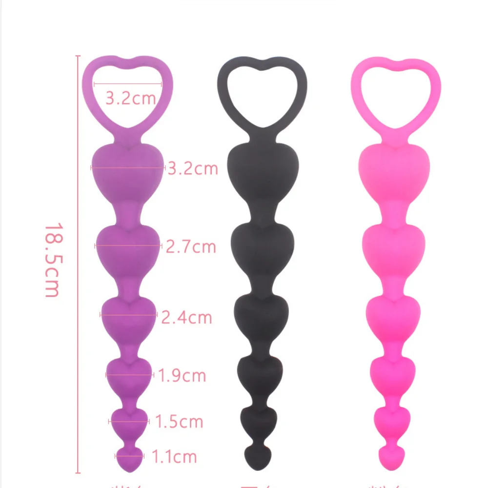 6 Beads Anal Silicone Butt Plugs Ball Ass Massage Anal Butt Plug Dilator Long Anal Plug Adult Sexual Toys for Gay Men Woman BDSM