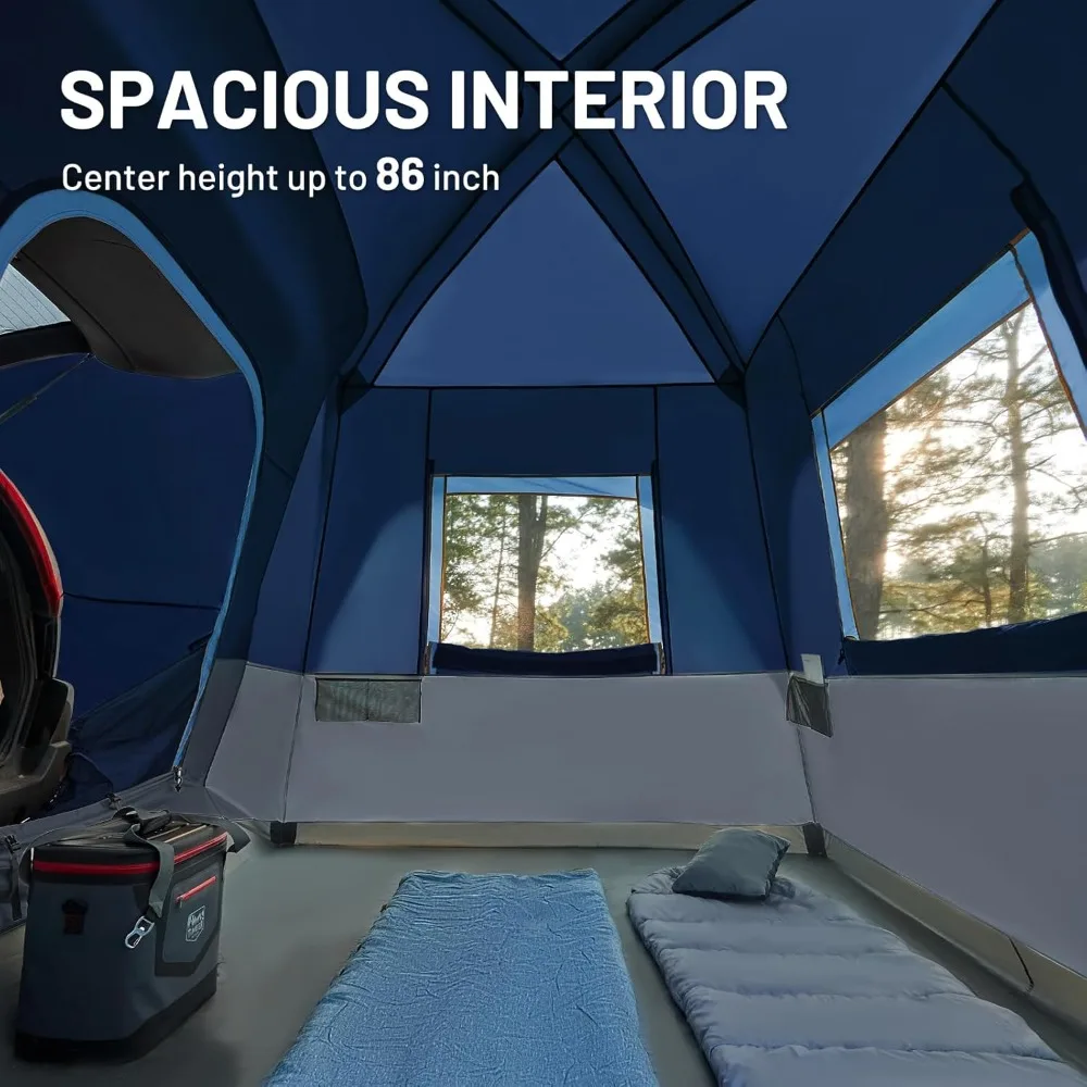 خيمة سيارات الدفع الرباعي المقاومة للطقس تتسع لـ 5 أشخاص للتخييم، مناسبة للسيارات وسيارات الدفع الرباعي والشاحنات، مع حقيبة مطر وحقيبة تخزين بعرض 10 أقدام بعرض 8 أقدام #5