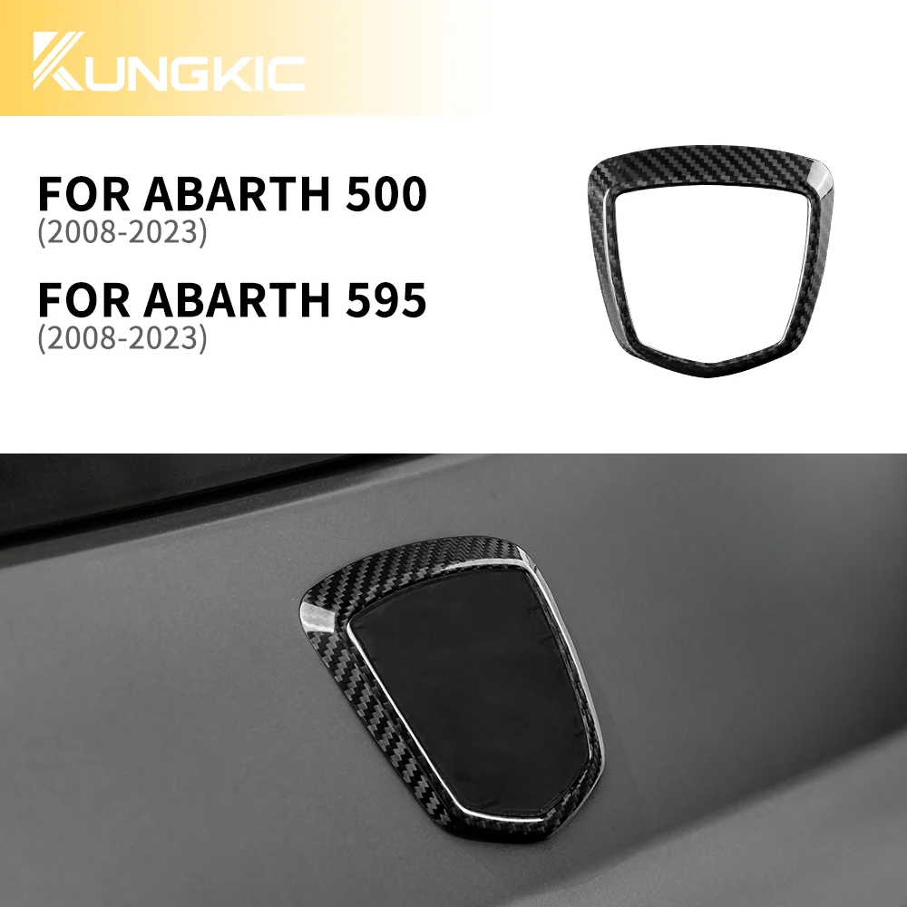 

Dry Carbon Fiber For Abarth 595 695 2012-2015 2016 2017 2018 2019 2020 2021 2022 2023 Car Exterior Rear Logo Emblem Trim Cover