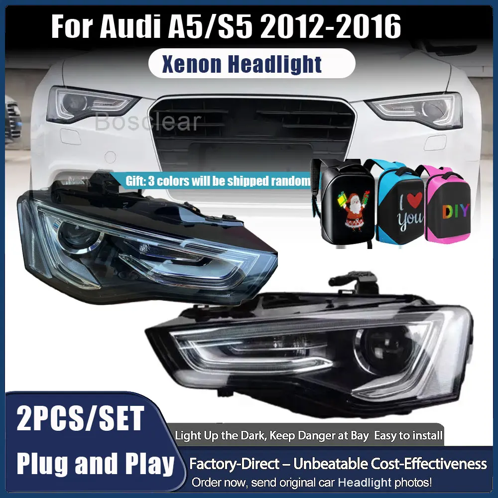 

Car Lights Front Headlamps Complete Headlights Assembly for Audi A5/S5 12V Xenon 2012 2013 2014 2015 2016 8T0941005C 8T0941006C
