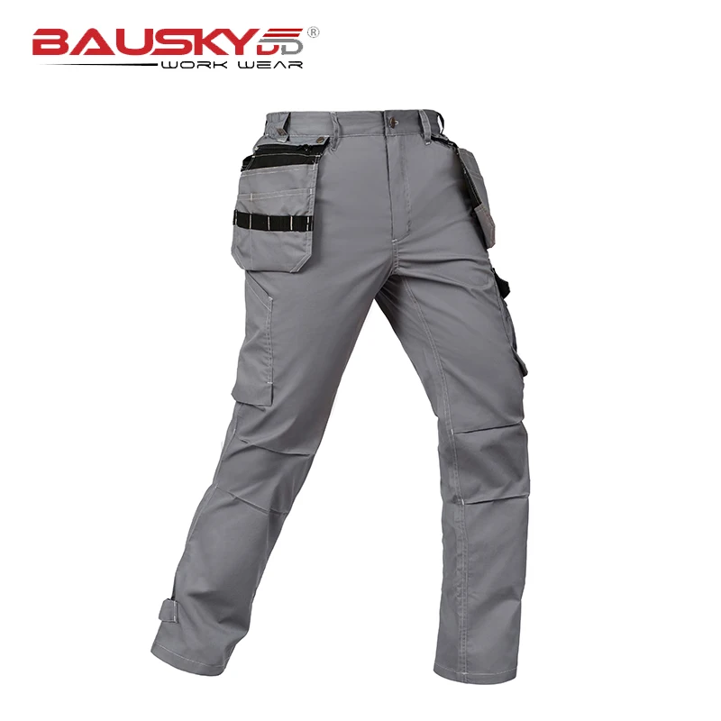 Summer Men's Multi Pockets Cargo Work Trousers Workwear Mechanic Pants Cargo Work Pants