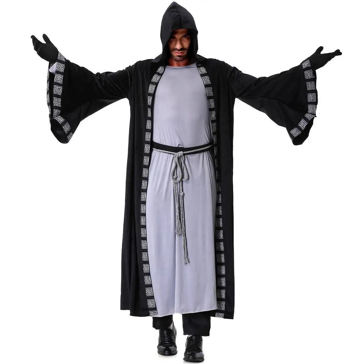

Средневековый Sle Халат Бога Смерти Мужской плащ волшебника Ближний Восток Костюм священника Хэллоуин Наряд Ведьмы Доктор Традиционный этнический ...