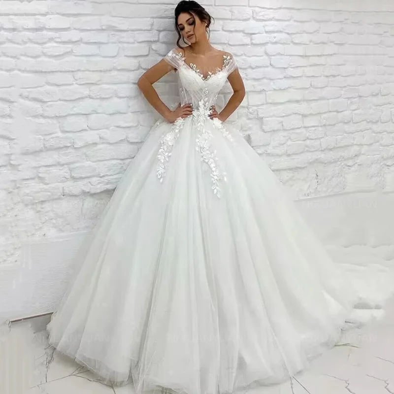 Wholesale Princess Ball Gowns Wedding Dresses 2023 Off The Shoulder Lace Appliques Vintage Bride Dresses Vestido De Novia