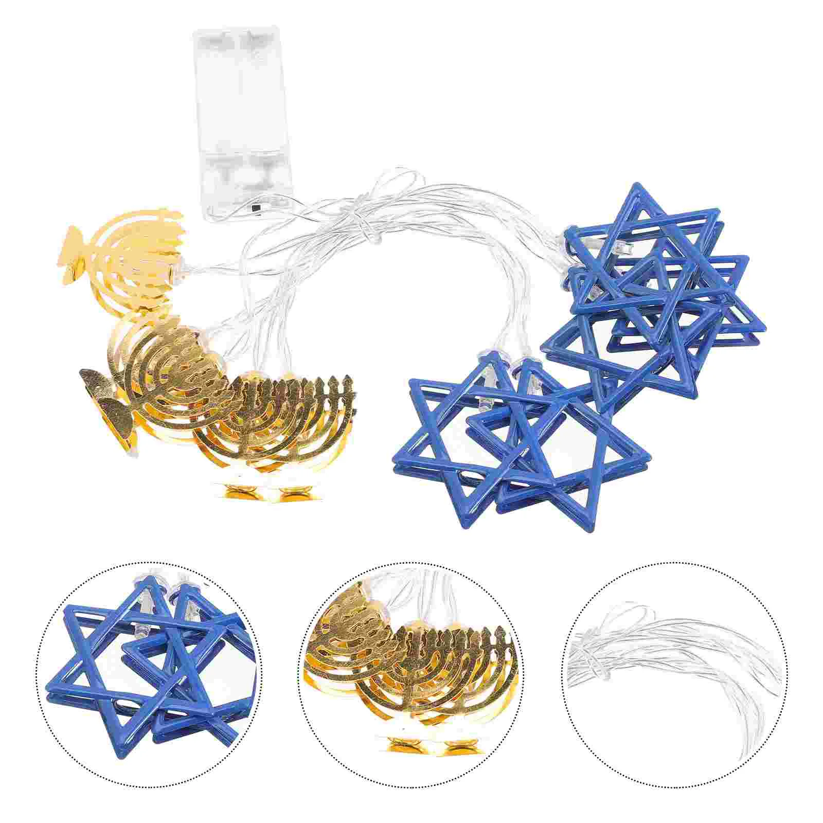 

Hanukkah String Lights Holder Powered Party Favors Supplies Indoor Fairy Wrought Iron Personalized LED Name Sign