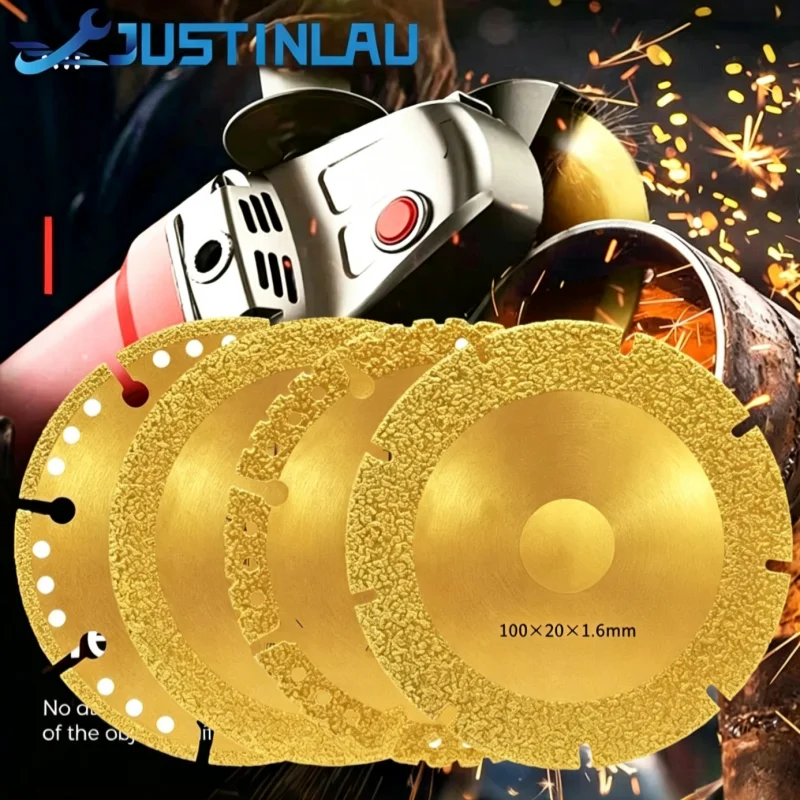 Conjunto de Discos de Corte Diamantados com Brasagem Metálica para Ferro, Vergalhão e Aço Inoxidável, para Esmerilhadeira Angular 100/115/125mm