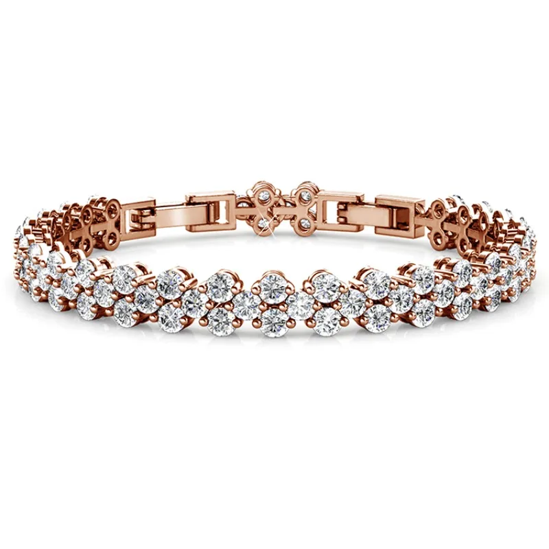 

Daisini Изысканные кристаллы из Сваровски Теннисный браслет Обручальные свадебные браслеты Женские свадебные украшения со стразами