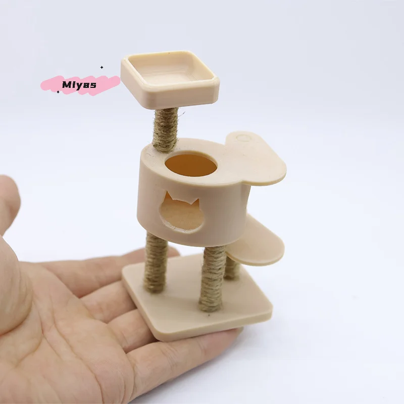 1/12 مقياس دمية الحيوانات الأليفة القط تسلق الإطار أثاث مصغر ملحق لمشهد صغير البناء الدعائم نموذج محاكاة