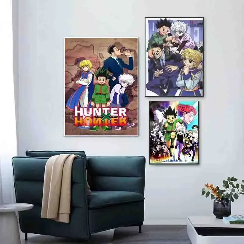 قماش اللوحة مجردة الحديثة انمي ياباني هنتر X هنتر الملصقات والمطبوعات صور فنية للجدران لتزيين غرفة المعيشة