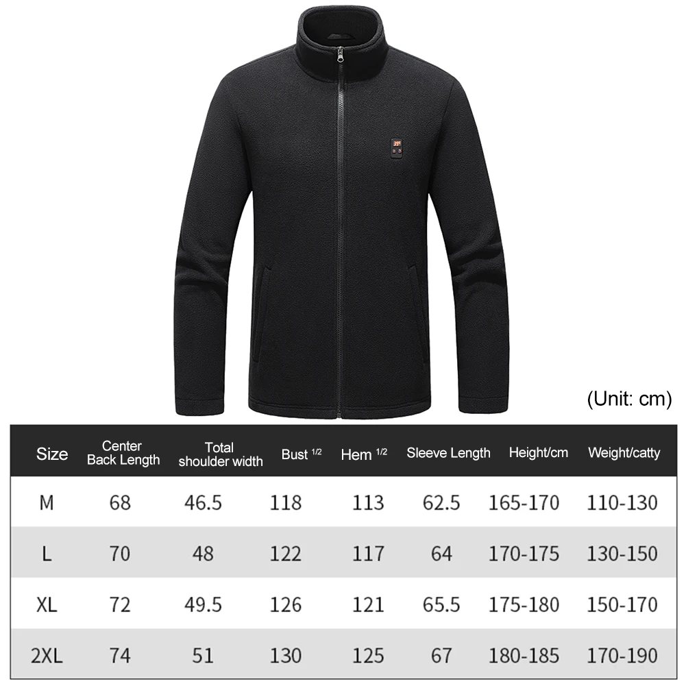 9 Heated Area Heated Jacket USB Charging Heated Insulated Jackets Waterproof Heated Zip Up Coat 3 Gear Temperature for Men Women