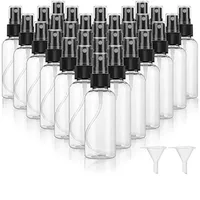 50PCS 10/20/30/50/60/100ml Fine Mist Clear Spray Bottles with Pump Spray Cap for Essential Oils Travel Perfume Refillable Bottle