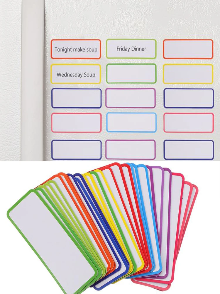

27Pcs Magnetic Labels Dry Erase Tags Whiteboard Magnets Fridge Stickers Name Tape File Folder Label Storage Filing Products Tool