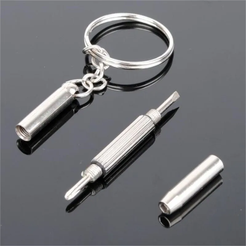 2pcs Portable 3 In 1 Keychain Screwdriver Eyeglass Sunglasses Watch Repair Kit Tool Hot Sale